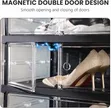 9-Tier, 2-Row Foldable Shoe Rack with Transparent Doors - 2