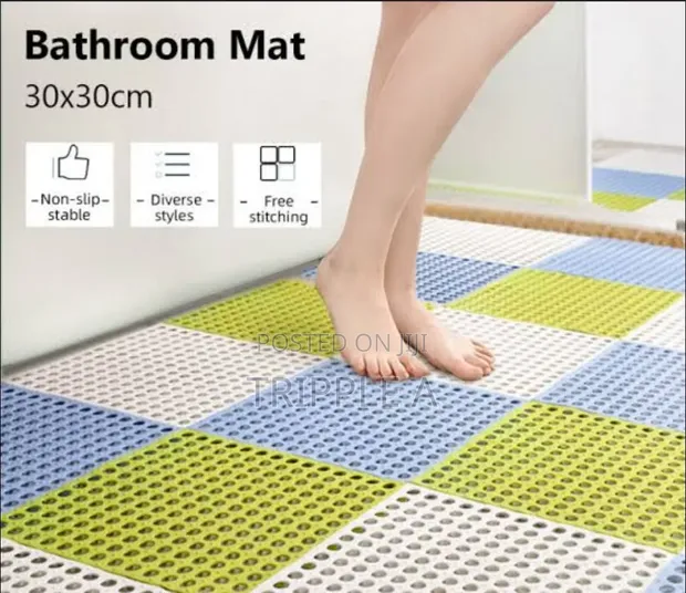 4 PCS Interlocking Non-Slip Shower Mats - 1