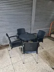 Jumbo Plastic Table and Chairs Set - Black - 1