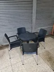 Jumbo Plastic Table and Chairs Set - Black - 2