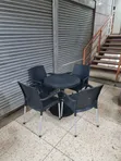 Jumbo Plastic Table and Chairs Set - Black - 3