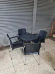 Jumbo Plastic Table and Chairs Set - Black - 4