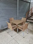 Fanback Plastic Chairs and Table - 3