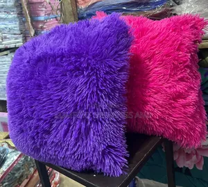 Plain Colour Fluffy Cushions - Purple