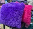Plain Colour Fluffy Cushions - Purple - 2