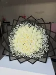White Roses and Gypsophila Bouquet - 2