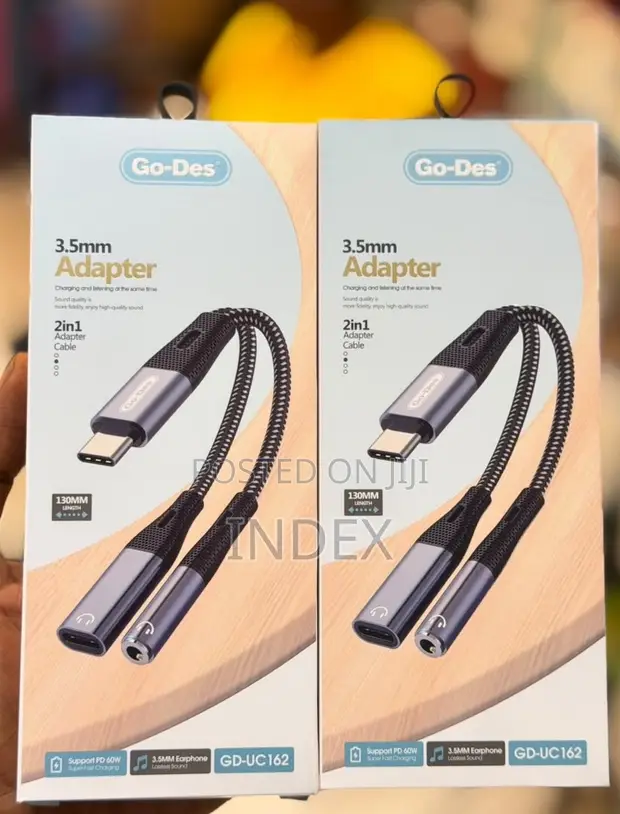 Go Des 2-in-1 USB-C to 3.5mm Audio Adapter with Type-C Charging - 1