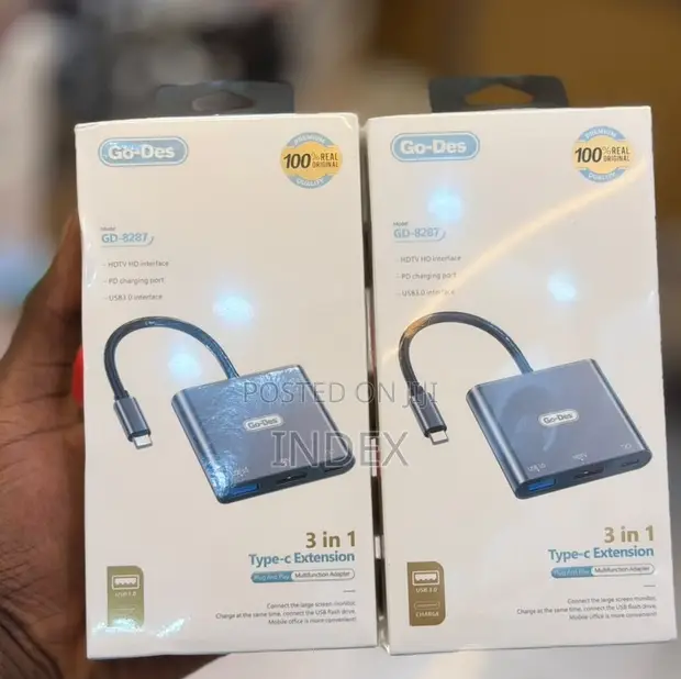 Go Des 3-in-1 USB-C Adapter to HDMI, USB 3.0, PD Charging - 1