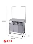 LASA 3-Bag Laundry Sorter with Ironing Board - 2