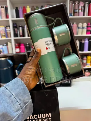 500ML Stainless Steel Thermo Bottle Flask with Cups Set