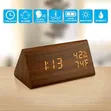 Triangular Wooden Digital Alarm Clock - 2