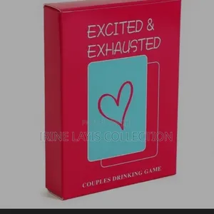 "Excited Exhausted" Couples Drinking Card Game