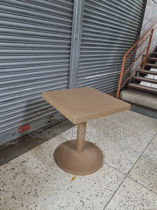 Lumina Plastic Dining Table - Square, Brown - 1