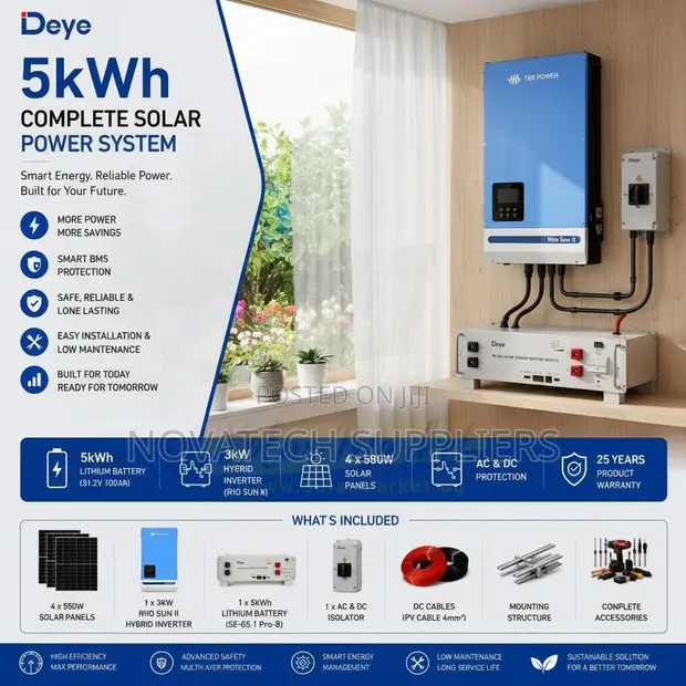 5kWh Complete Home Solar System | Deye Hybrid Inverter - 1