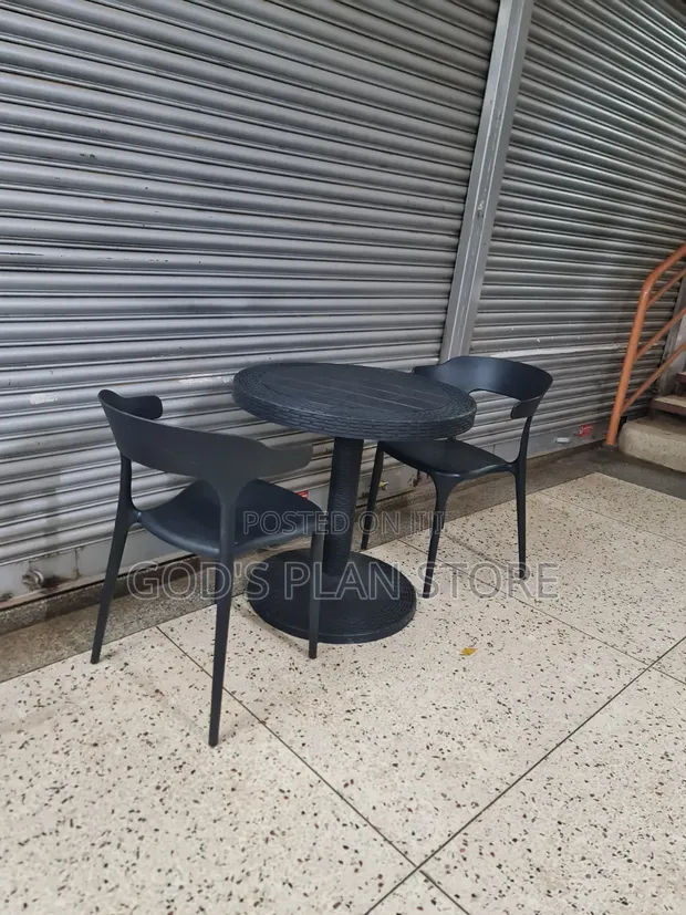 Exotic Black Dining Table and 2 Chairs - 1