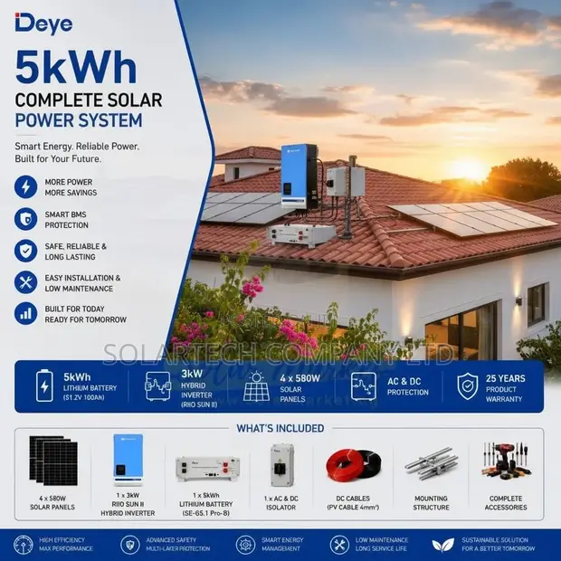 Complete Off-Grid Solar Power Kit 3kW Hybrid 48V System - 1