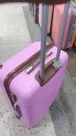 Pink Hard-Shell Rubber Plastic Suitcase - 1