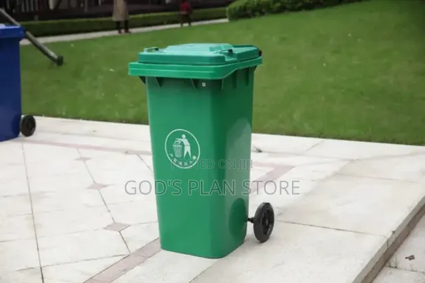 120 Litre Plastic Dust Bin - Green - 1