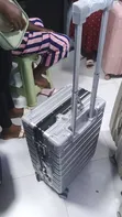 Small Silver Aluminum Hardshell Suitcase - 1
