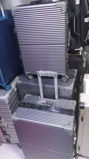 3-Piece Silver Aluminum Frame Luggage Set
