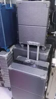3-Piece Silver Aluminum Frame Luggage Set - 2
