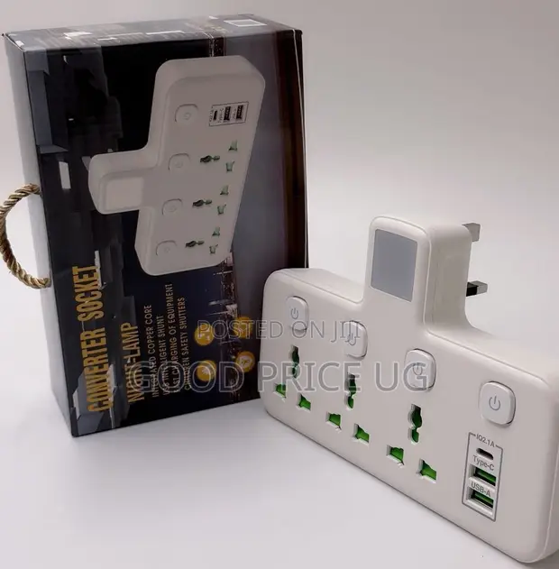 Multi-Functional Power Adapter Strip with USB Ports - 1