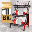 Folding Kitchen Storage Rack Trolley - Metal Stand - 3
