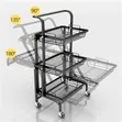 Folding Kitchen Storage Rack Trolley - Metal Stand - 5