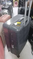 Large Rubber Grey Plastic Suitcase - 1