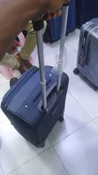 Navy Blue Fabric Soft-Shell Suitcase (Small) - 1