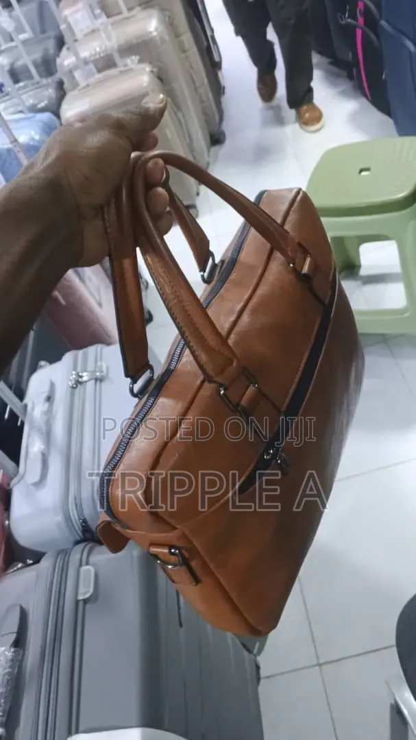 Jeep Brown Leather Briefcase - 1