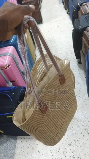 Summer Straw Woven Beach Bag and Hat Set