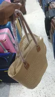Summer Straw Woven Beach Bag and Hat Set - 1