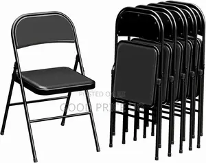 Black Metal Folding Chairs (Set of 4)