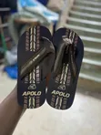 Flip Flops - Navy Blue Base with Grey & Beige Straps - 1