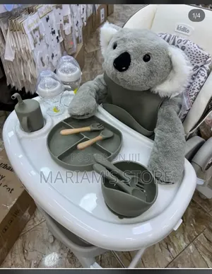 Kidilo Brand Baby High Chair with Grey Koala Plush Toy