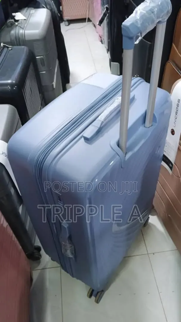 Classy Blue Ribbed Suitcase (Large) - 1