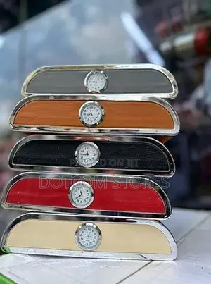 Luxury PU Leather Car Tissue Box with Clock