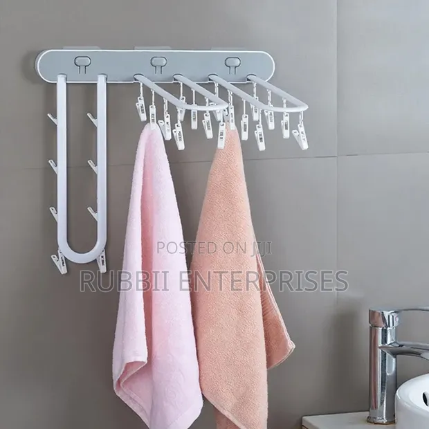 Wall-Mounted Drying Rack with Pegs - 1