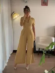 4F Women's Jumpsuit - Multi-Colour, Cotton, Wide-Leg - 5