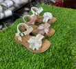 Adjustable T-Strap Peep Toe Sandals with Rhinestone Butterfly - 1