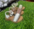 Adjustable T-Strap Peep Toe Sandals with Rhinestone Butterfly - 2