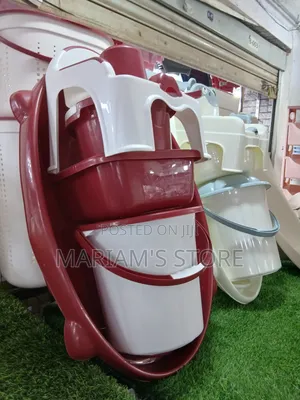 Red and White Plastic Baby Bath Set