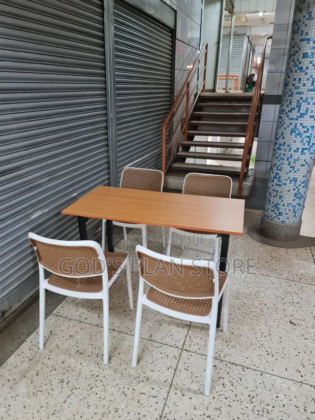 Instock Outdoor Wooden Foldable Dining Table and Chairs Set - 1