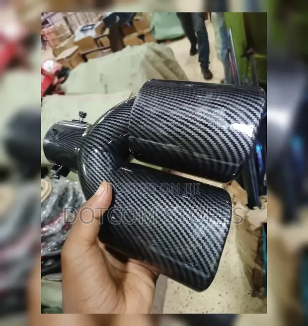Carbon Fiber Car Exhaust Tips - Dual Outlet Quad Tip - 1