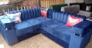 5-Seater L-Shaped Sofa Set - Dark Grey