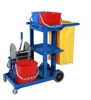 Commercial Janitorial Trolley with Mop Wringer