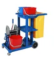 Commercial Janitorial Trolley with Mop Wringer - 1