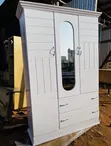 Classic White 3-Door Wardrobe - 2