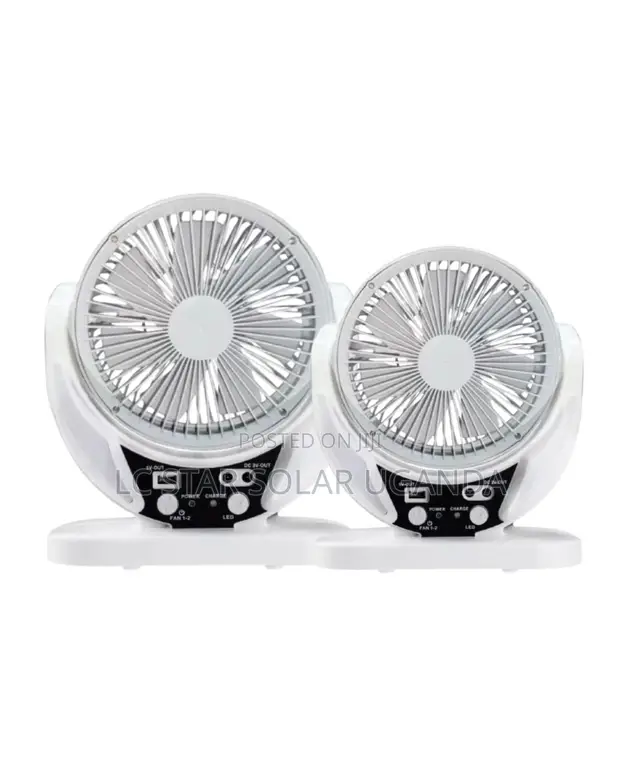 Portable Solar Fan with Mobile Charging & LED Light - 1
